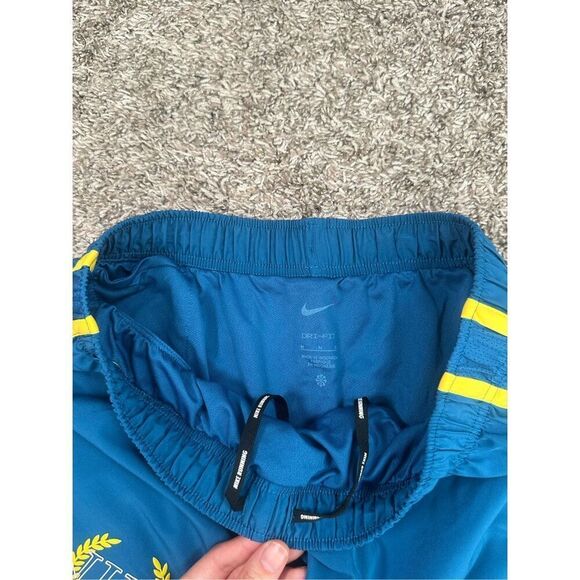 Nike Women's M 3" Dri-FIT Icon Tempo Lined Running Shorts Blue/Yellow Athletic - Picture 8 of 10